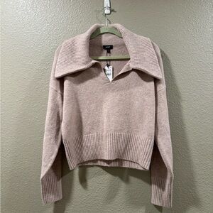 Express Taupe V-Neck Women's Sweater